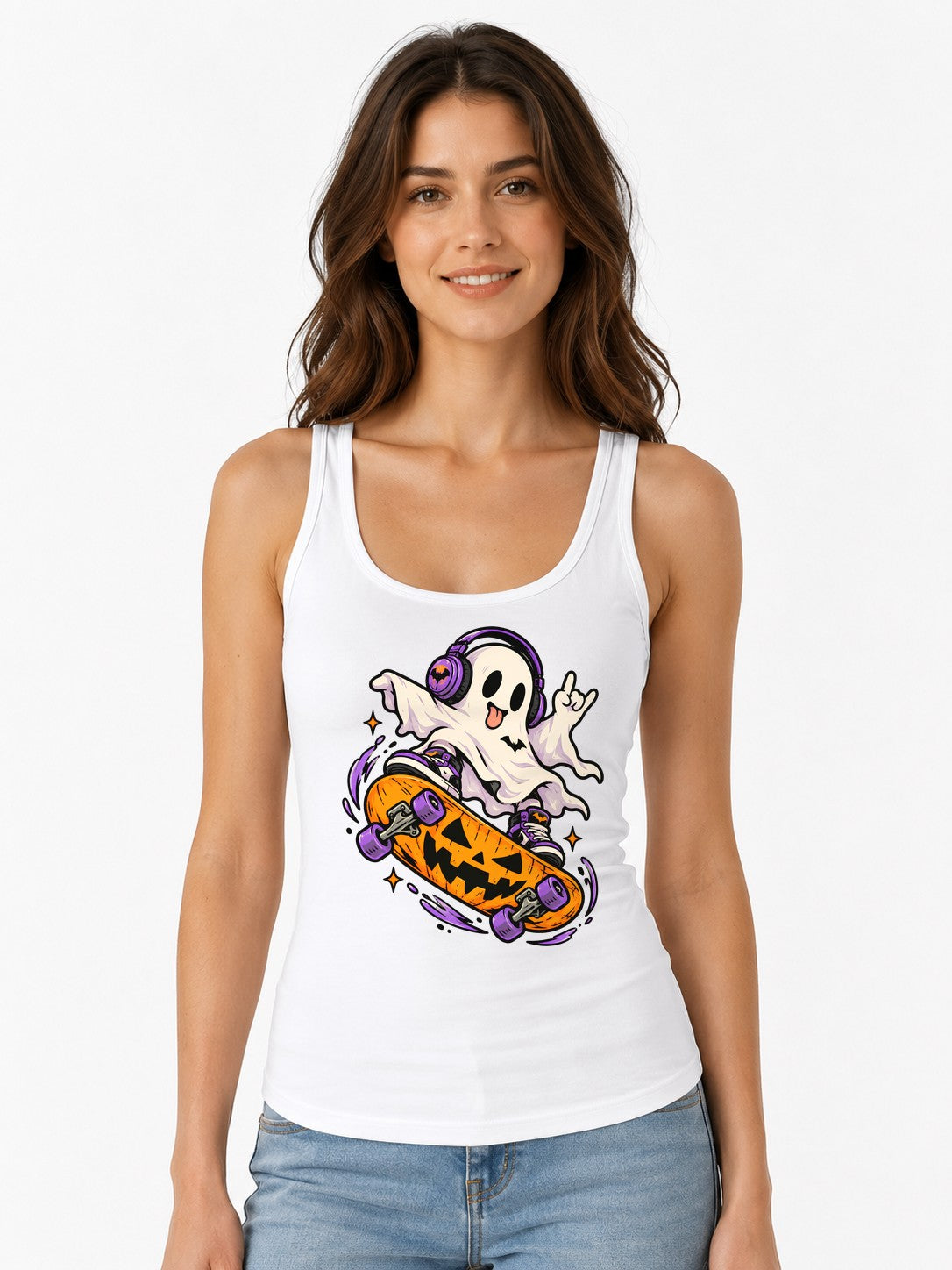 Spooky Skater Ghost - White