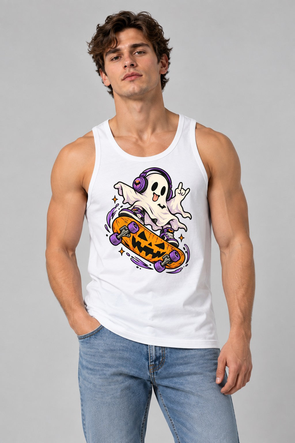 Spooky Skater Ghost - White