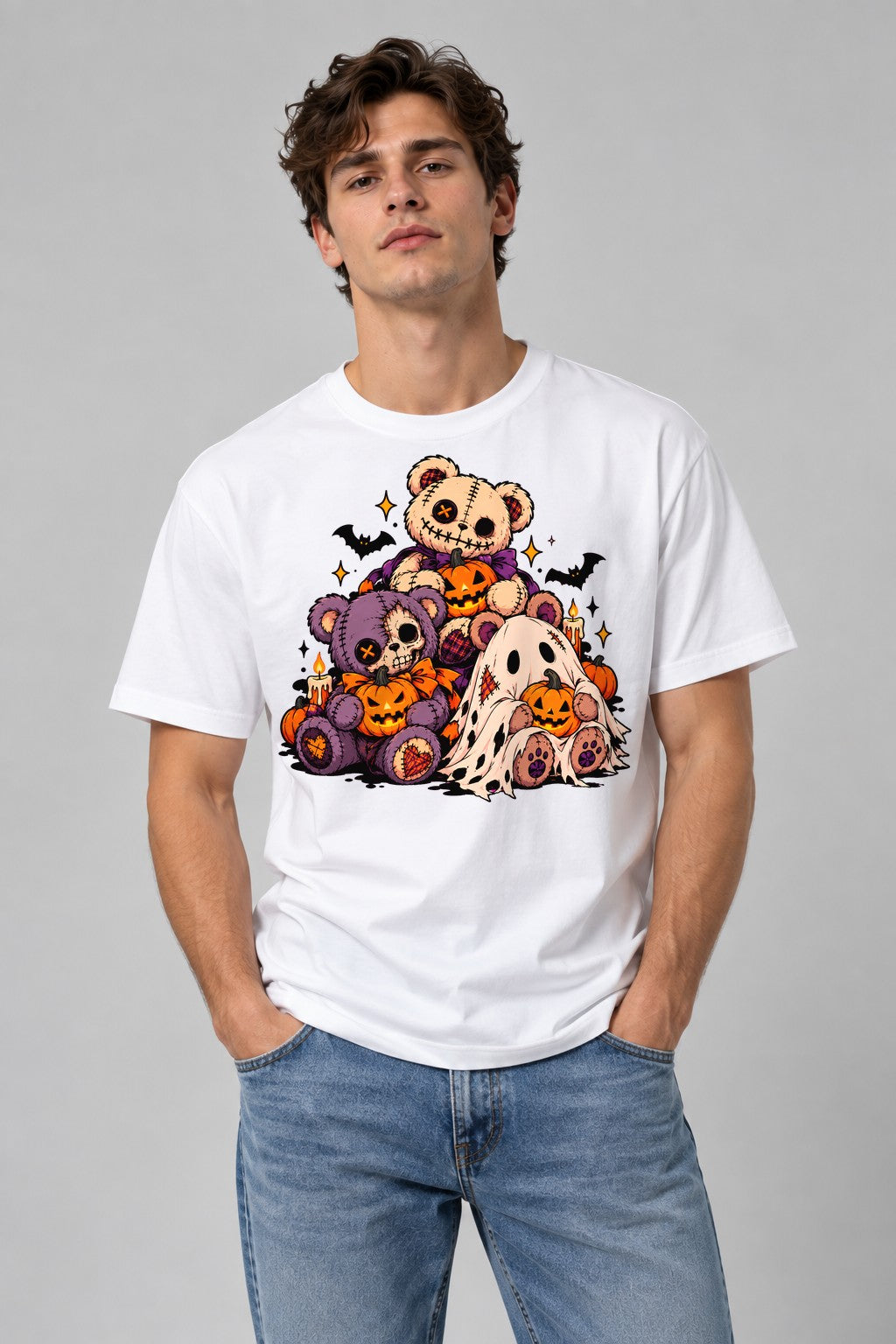 Spooky Teddy Bears - White
