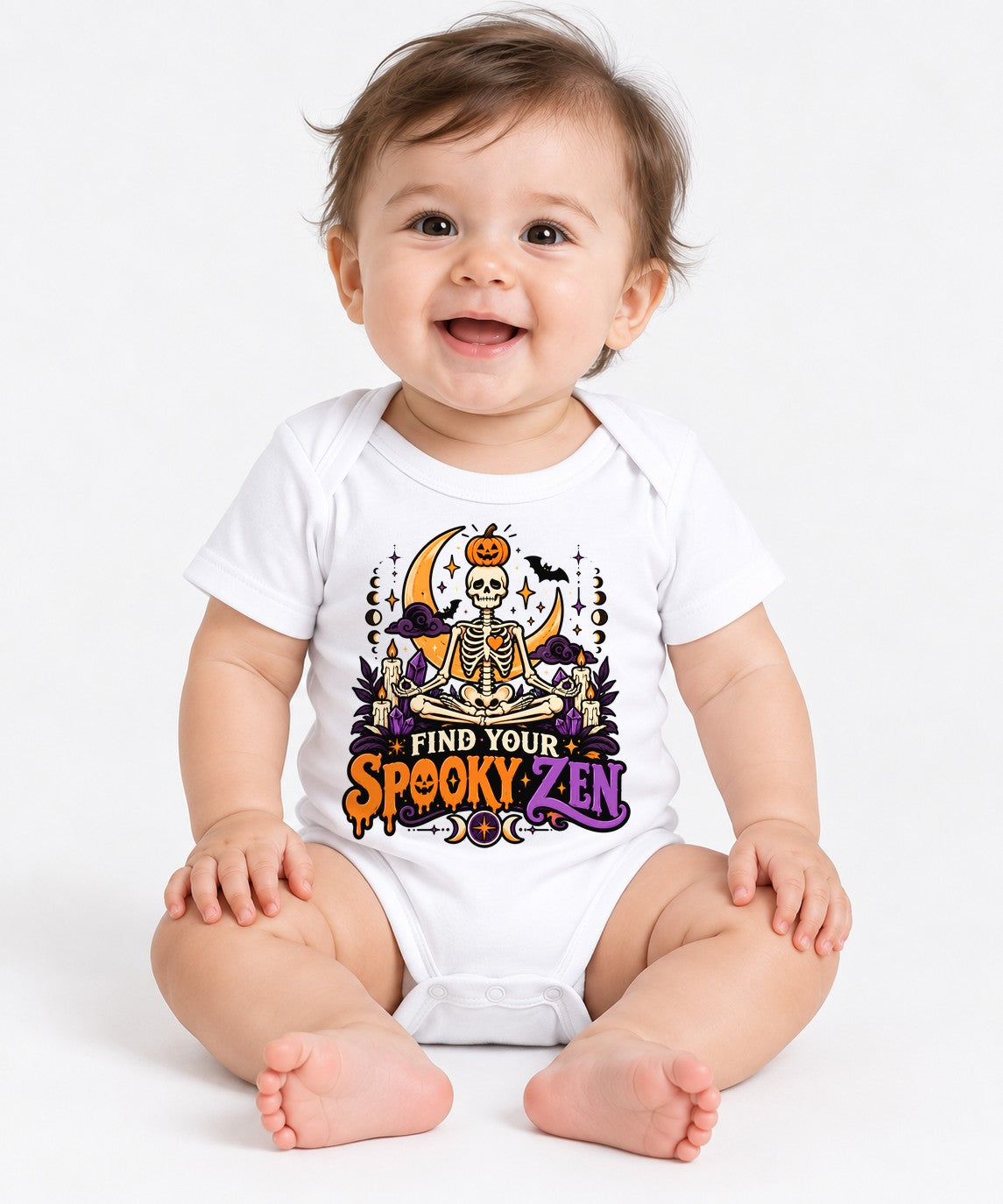 Spooky Zen Skeleton - White