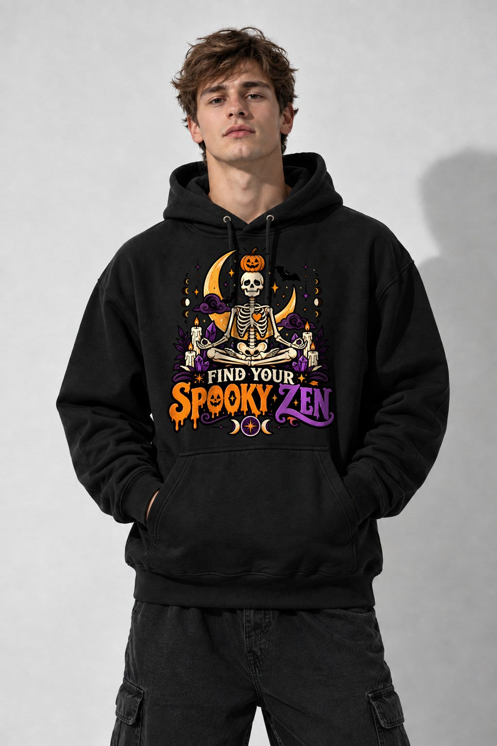 Spooky Zen Skeleton - Black
