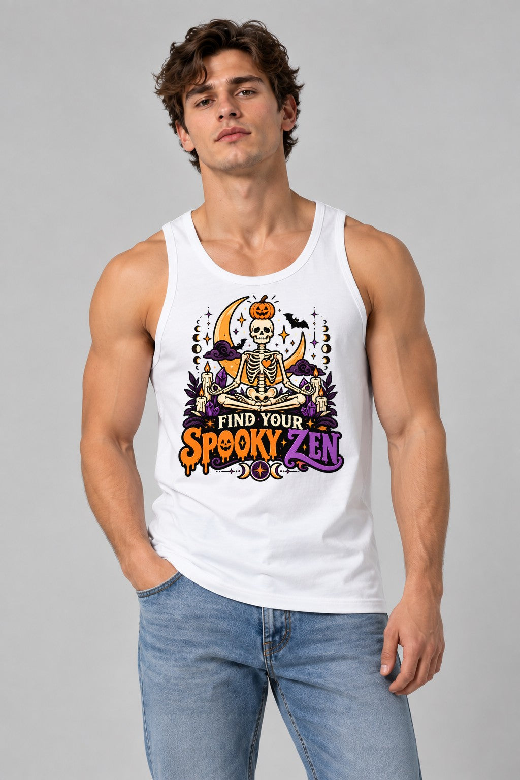 Spooky Zen Skeleton - White