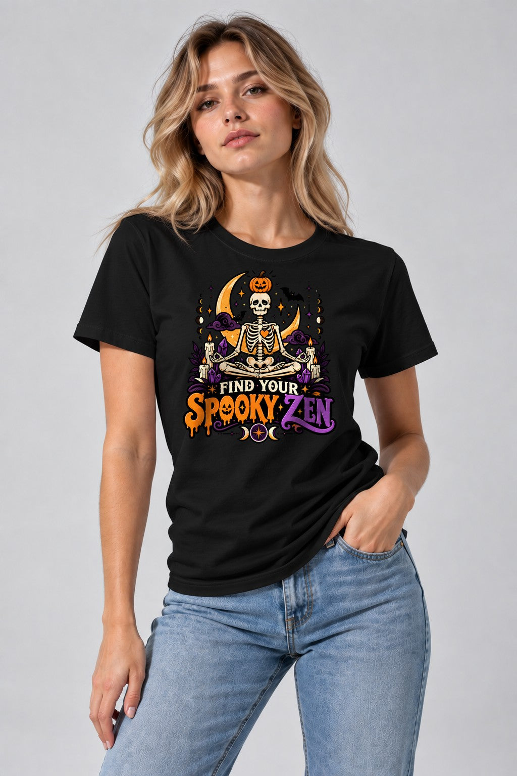 Spooky Zen Skeleton - Black