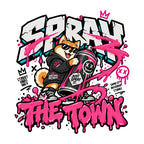 Spray The Town Shiba Graffiti Tee - Street Art Dog Shirt