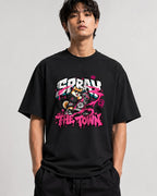 Spray The Town Shiba Graffiti Tee - Street Art Dog Shirt - Black