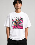 Spray The Town Shiba Graffiti Tee - Street Art Dog Shirt - White