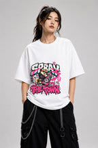 Spray The Town Shiba Graffiti Tee - Street Art Dog Shirt - White