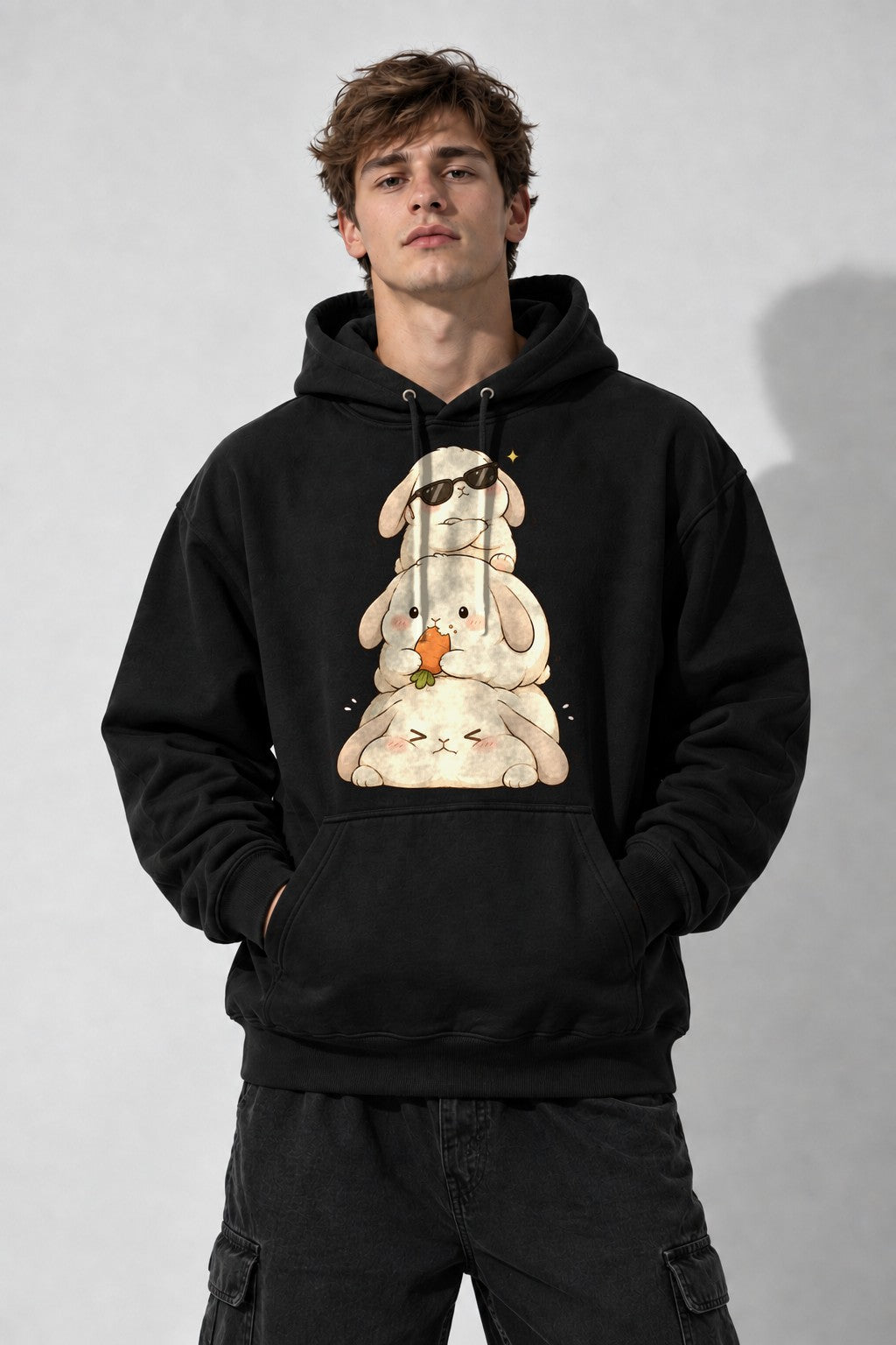 Stacked Bunnies Tower - Black