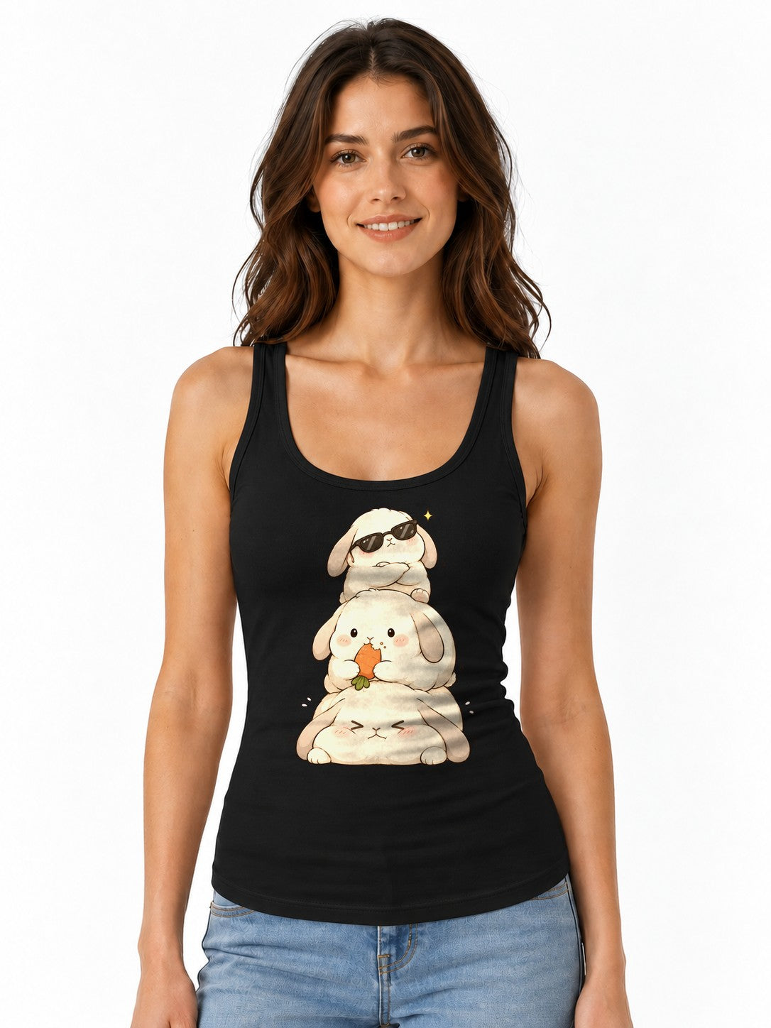 Stacked Bunnies Tower - Black