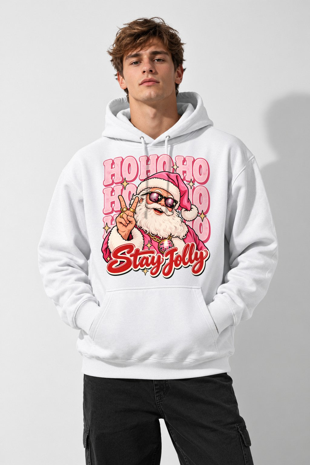 Stay Jolly Santa - White