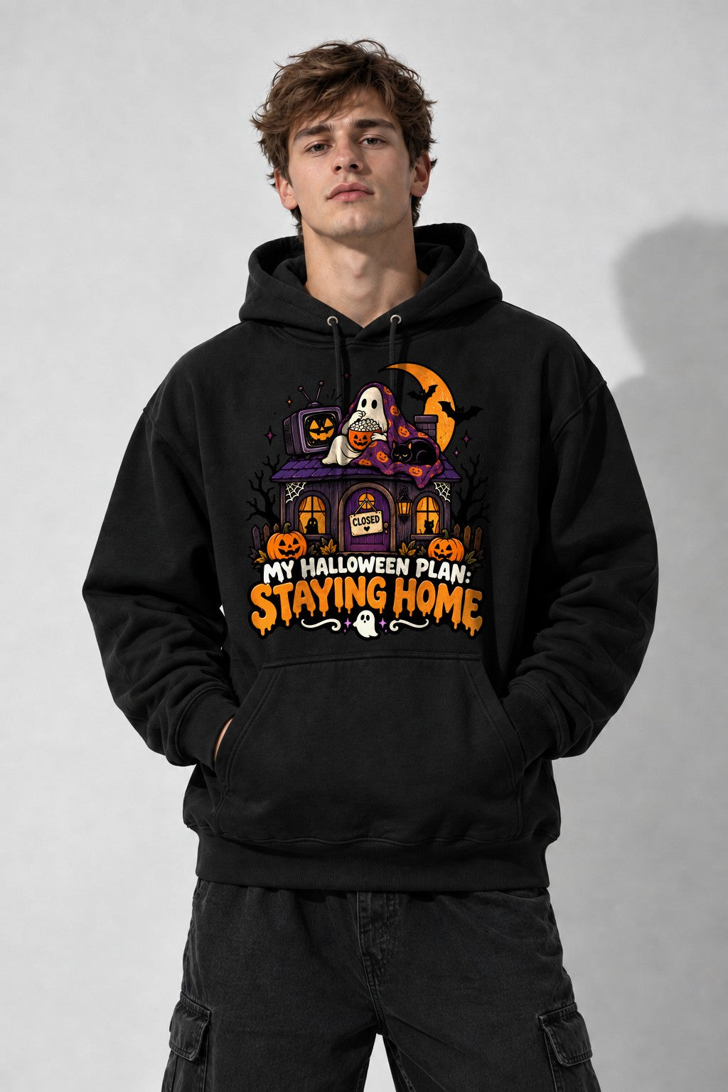 Staying Home Halloween - Black