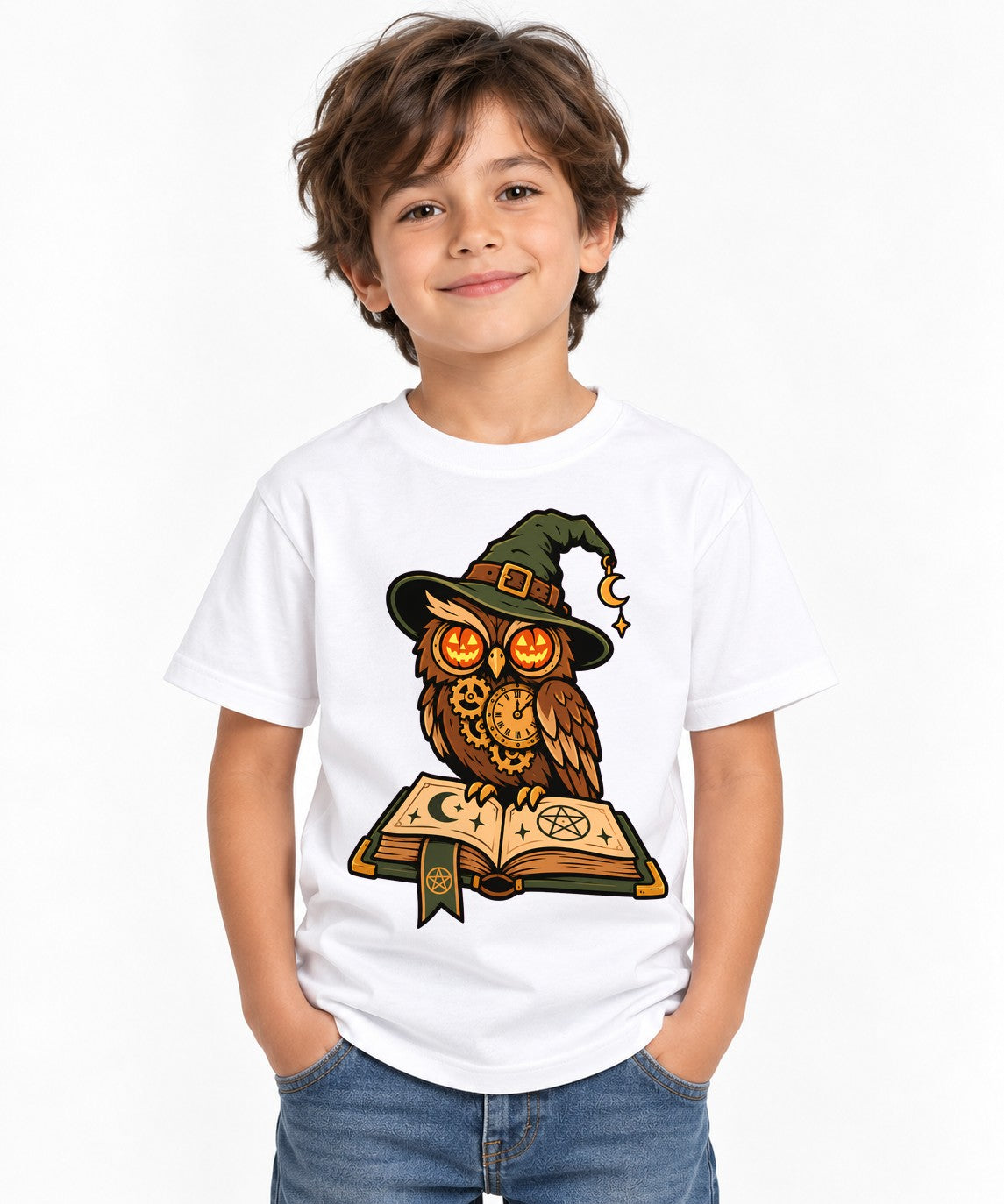 Steampunk Witch Owl - White