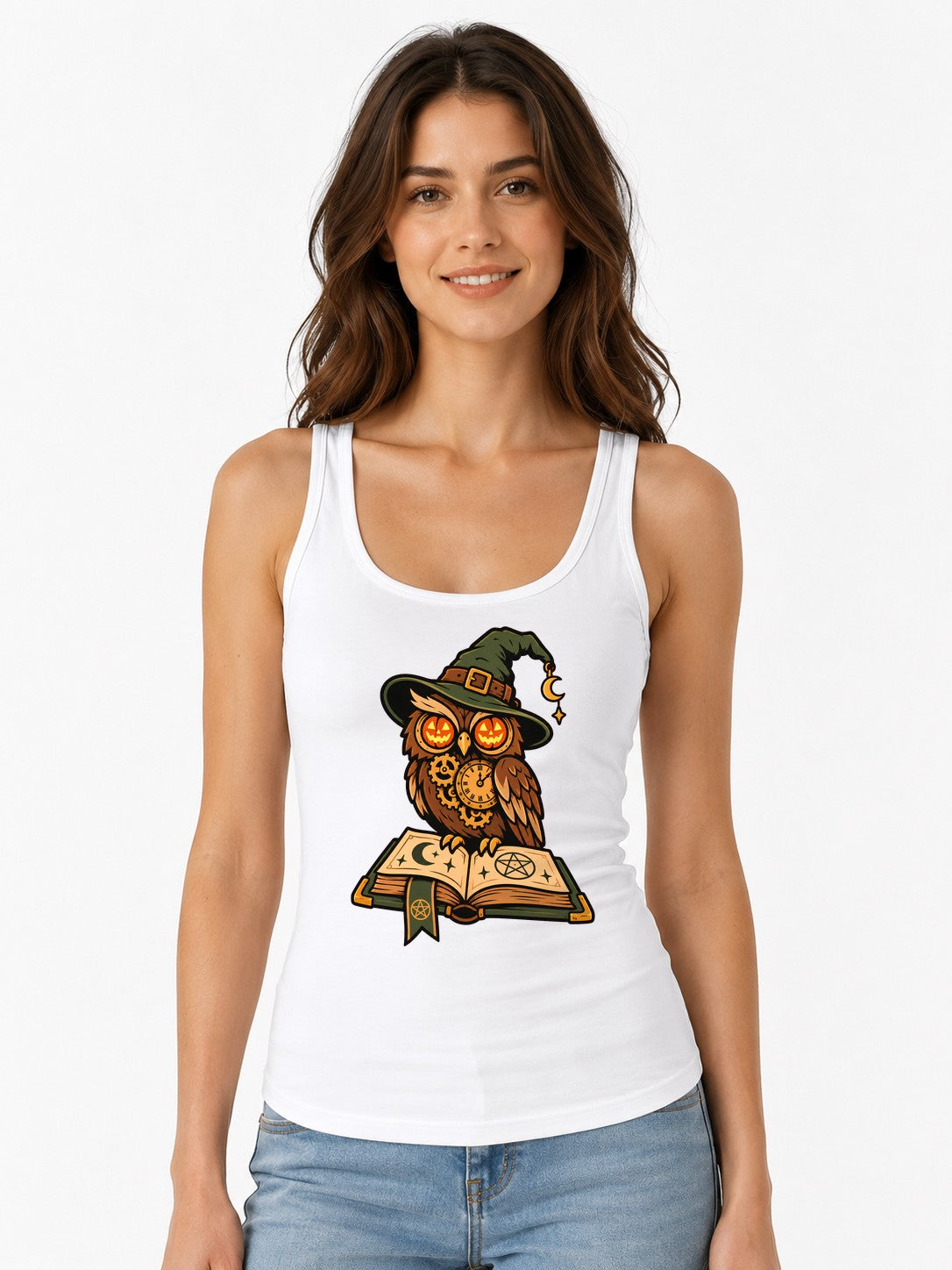 Steampunk Witch Owl - White