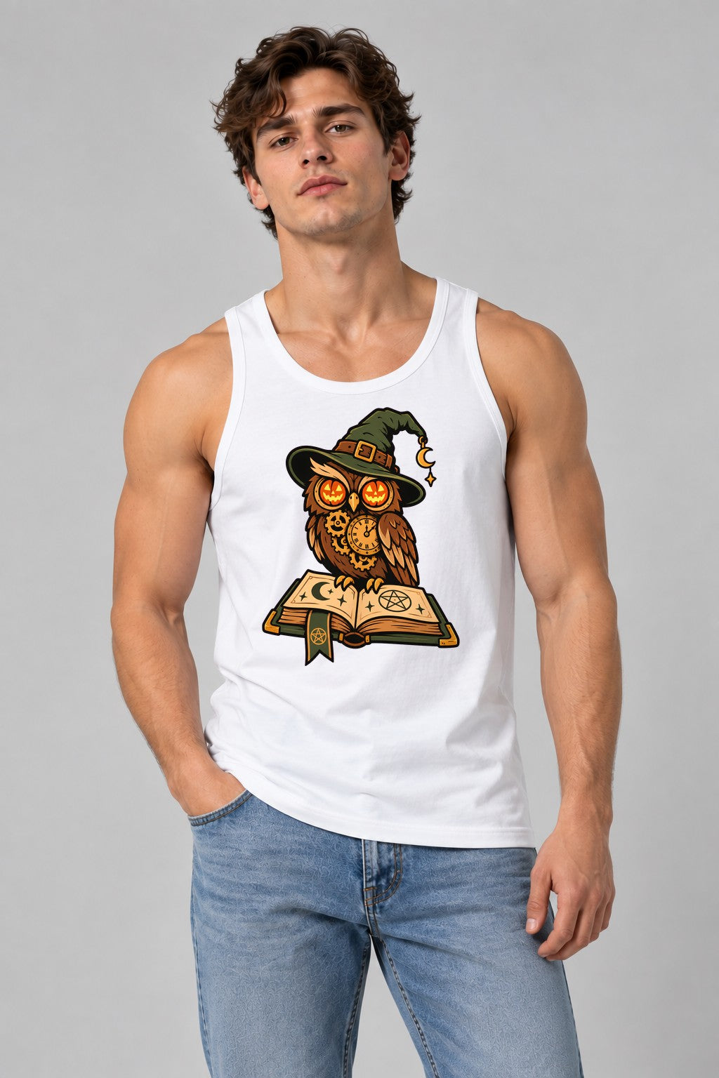 Steampunk Witch Owl - White