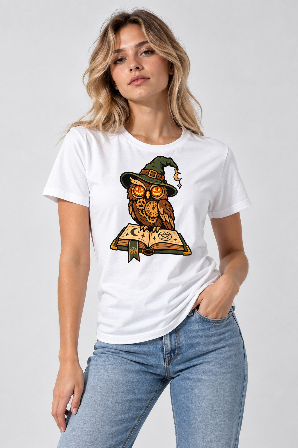 Steampunk Witch Owl - White
