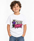 Street Smart Cat Graffiti Style Urban Streetwear Graphic Tee - White