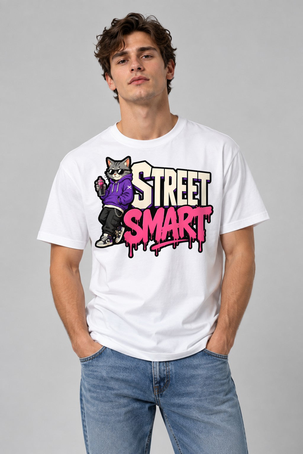 Street Smart Cat - White