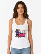 Street Smart Cat Graffiti Style Urban Streetwear Graphic Tee - White
