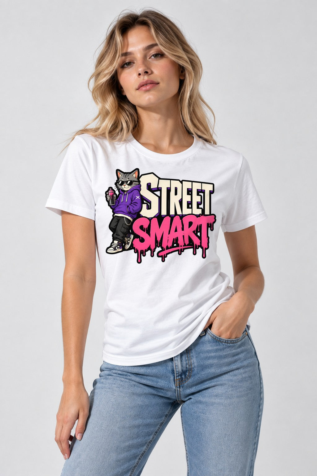 Street Smart Cat - White
