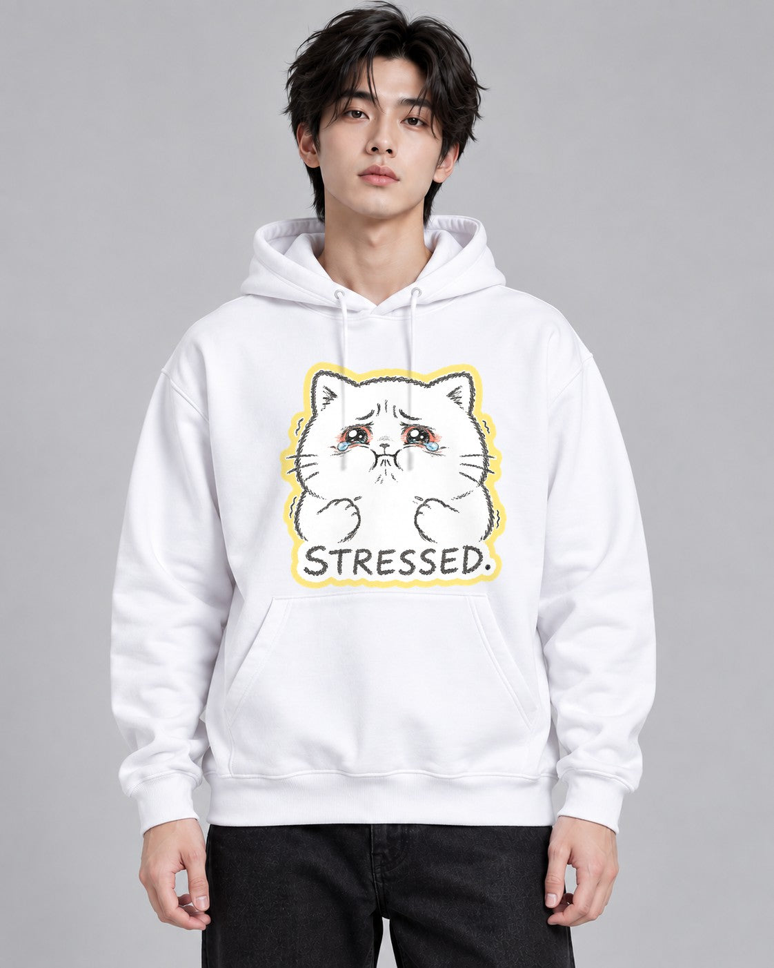 Stressed Cat - White