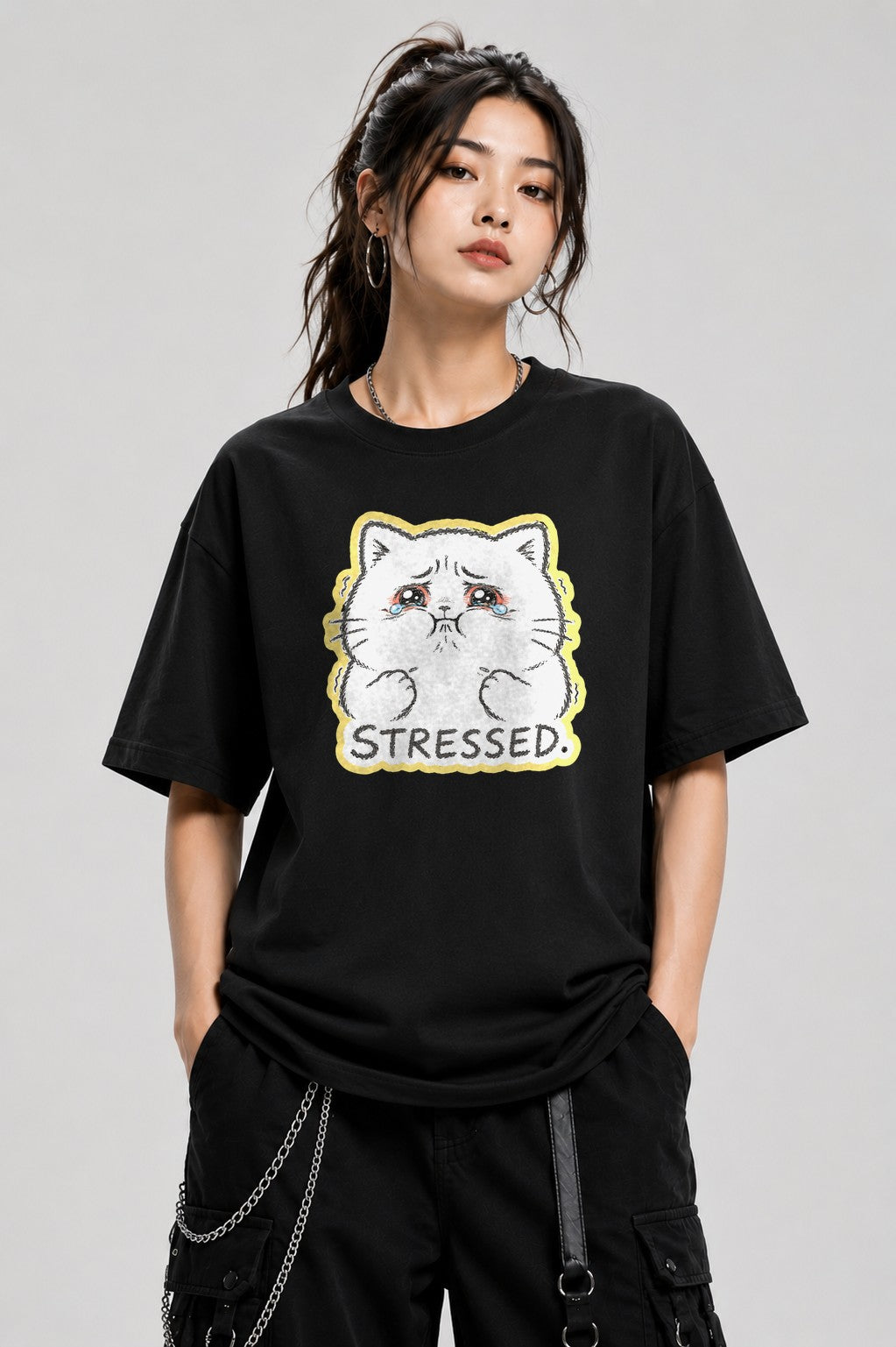Stressed Cat - Black