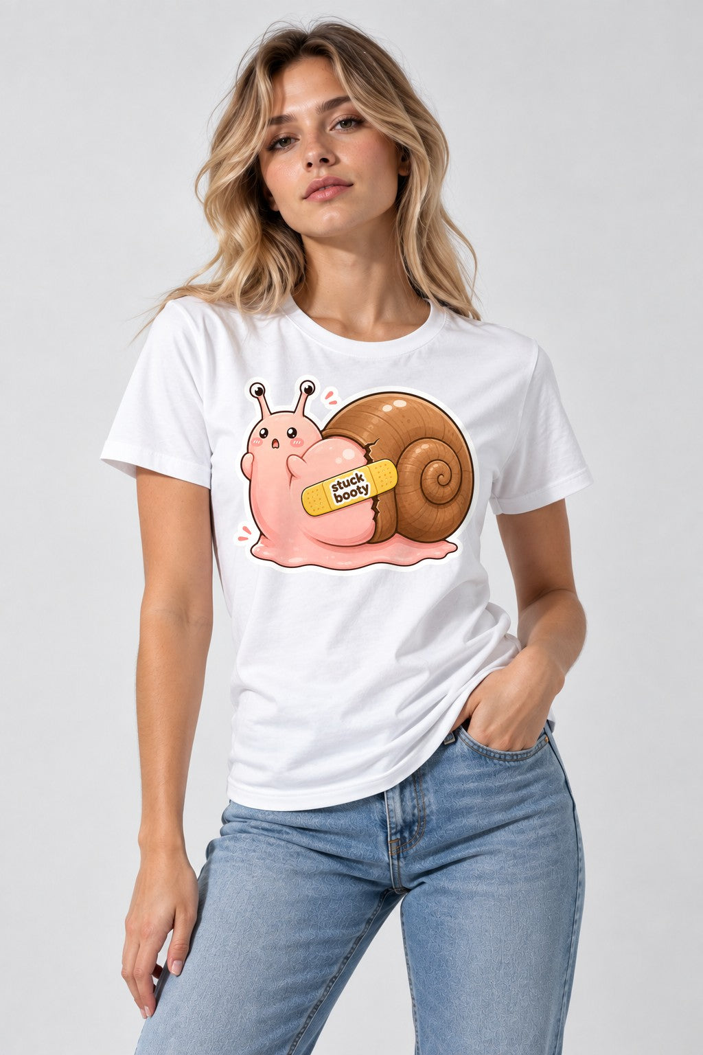 Stuck Booty Snail - White