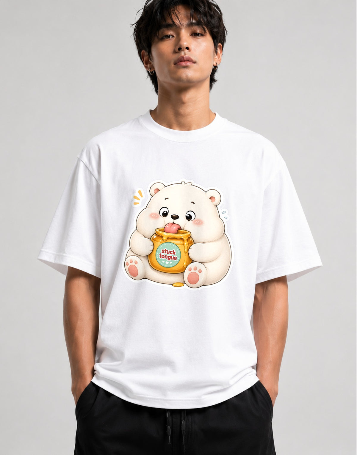 Stuck Tongue Bear - White