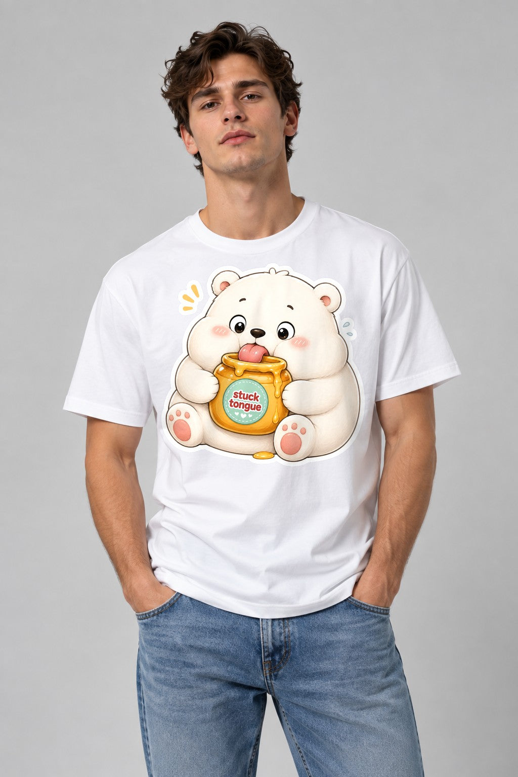 Stuck Tongue Bear - White