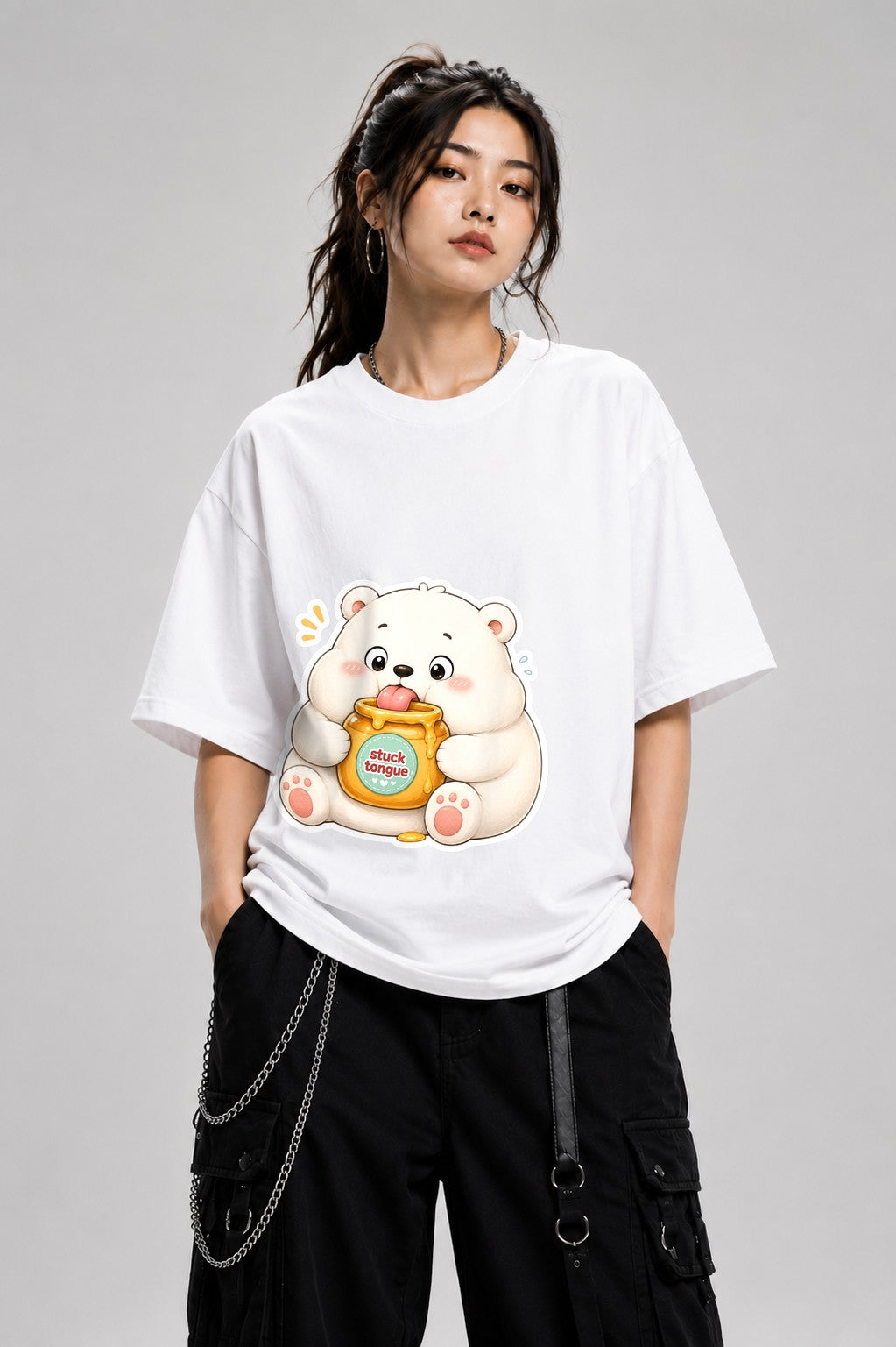 Stuck Tongue Bear - White