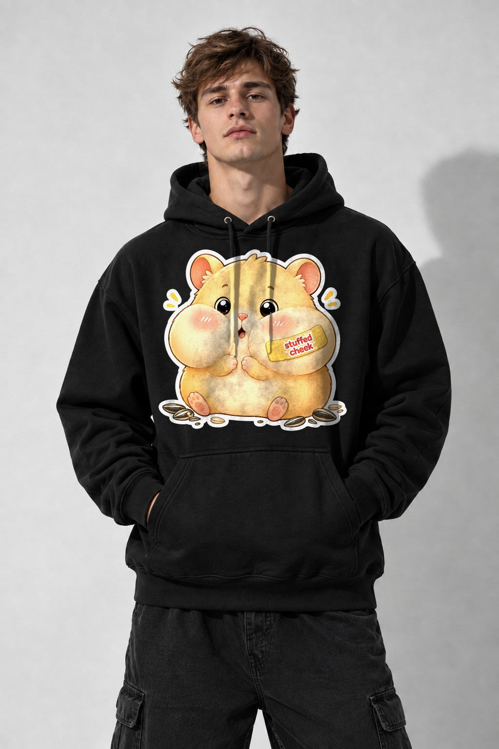 Stuffed Cheek Hamster - Black