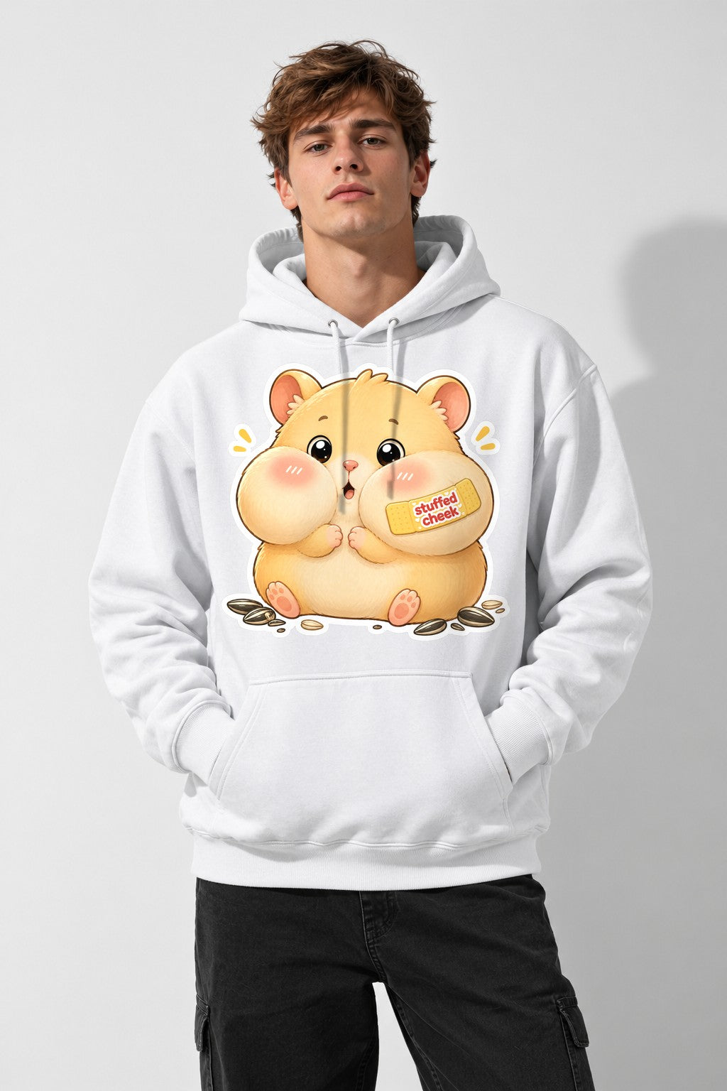 Stuffed Cheek Hamster - White