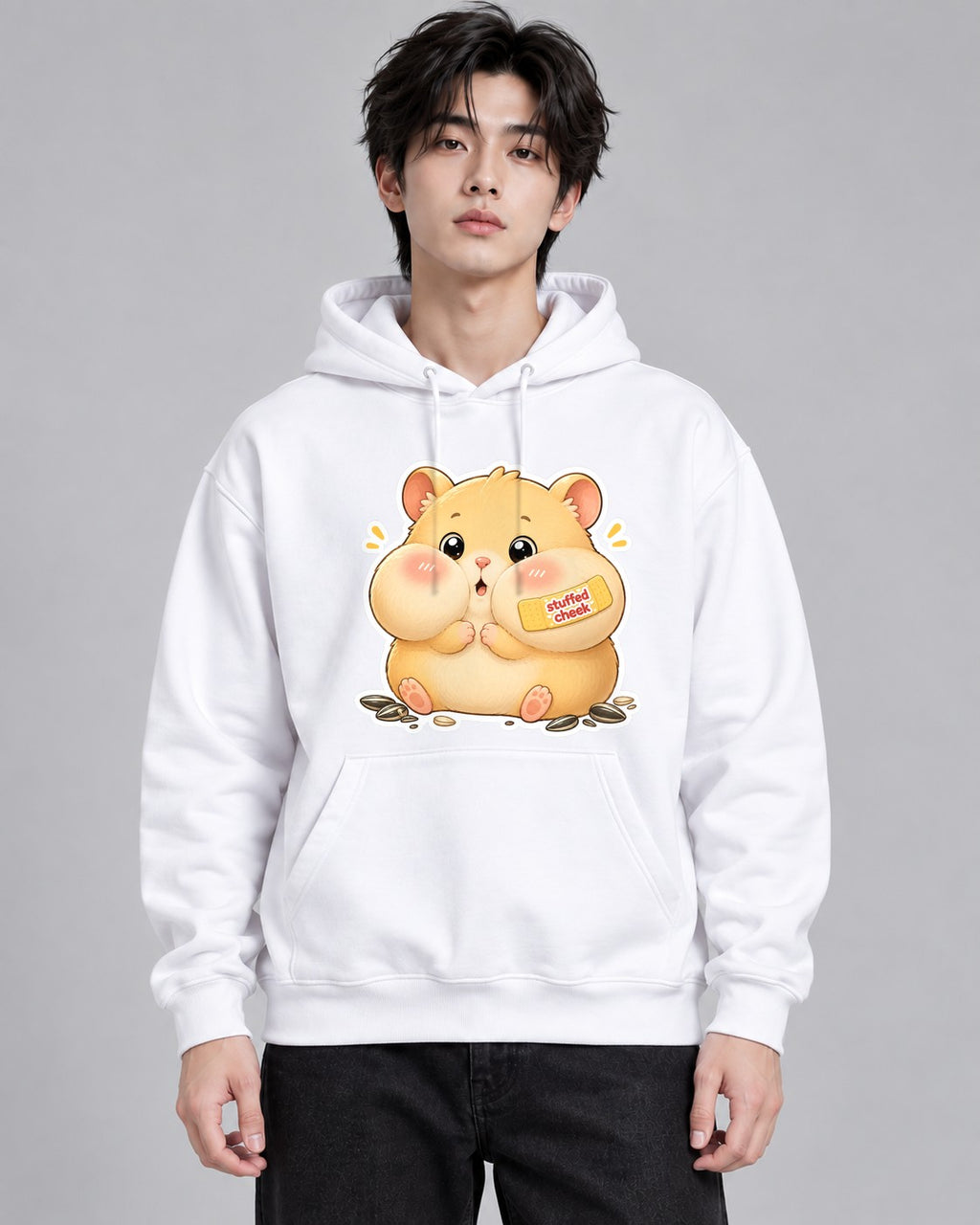 Stuffed Cheek Hamster - White