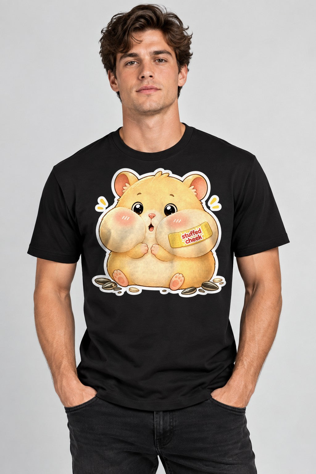 Stuffed Cheek Hamster - Black