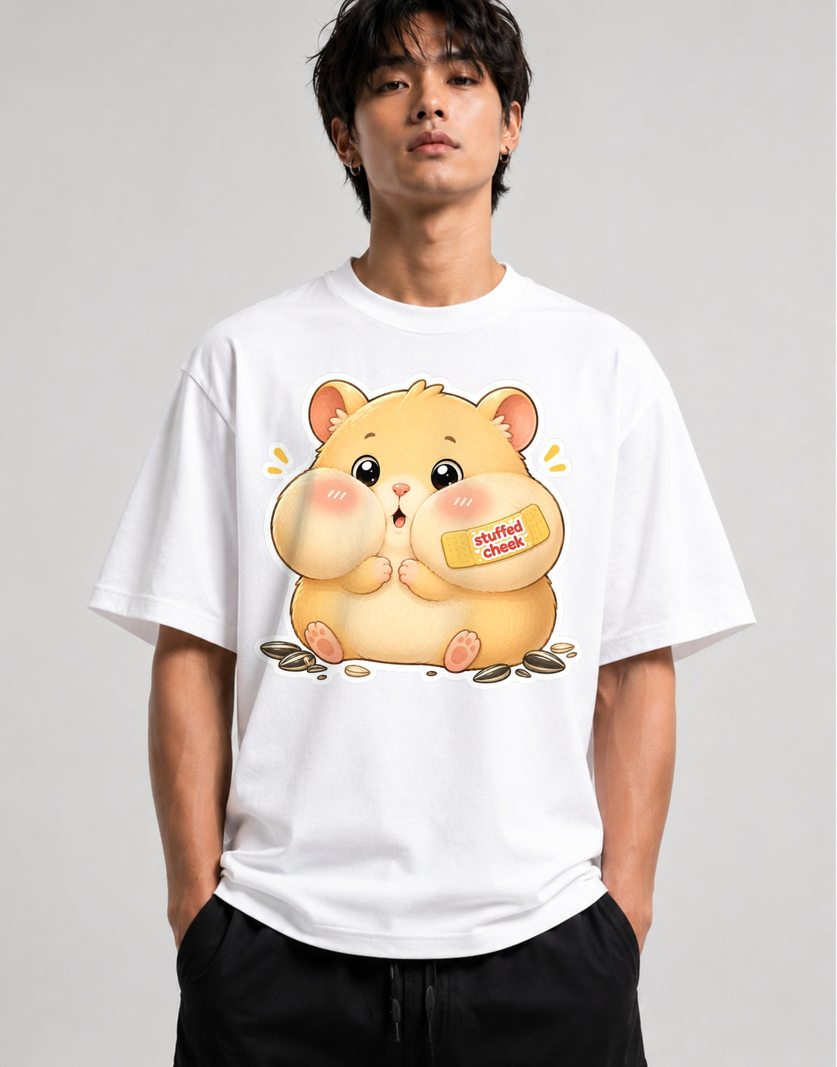 Stuffed Cheek Hamster - White