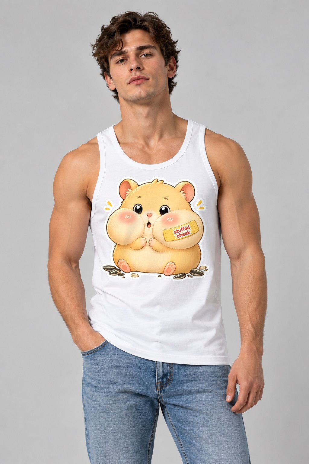 Stuffed Cheek Hamster - White