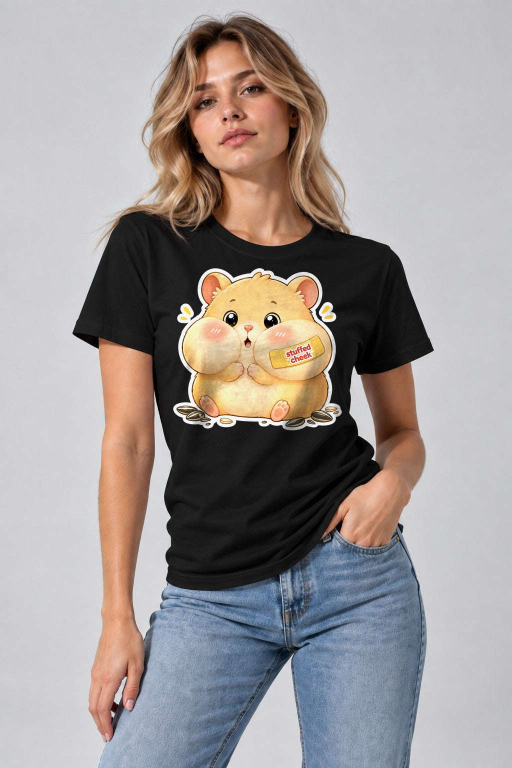 Stuffed Cheek Hamster - Black