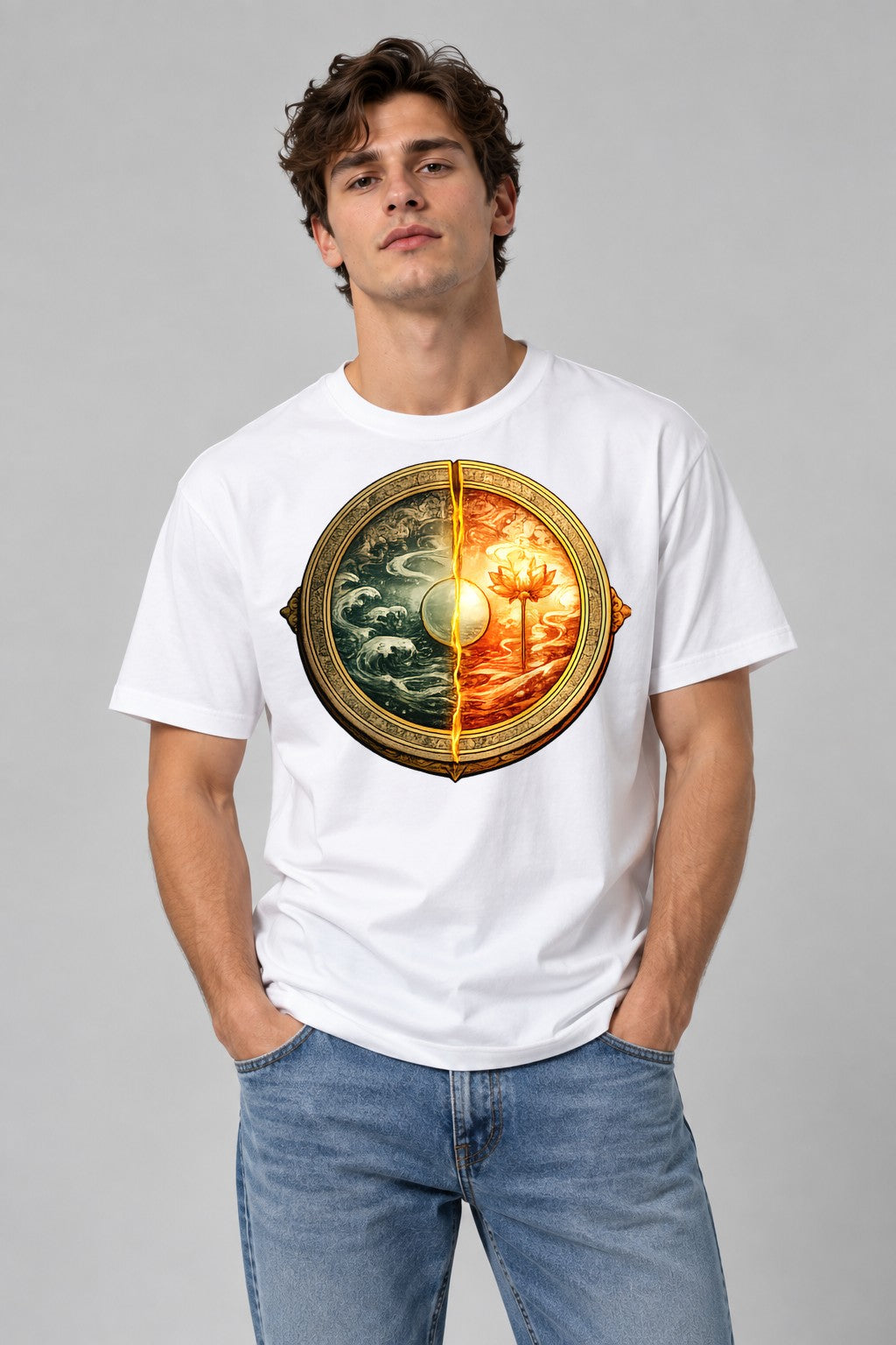 Sun Moon Medallion - White