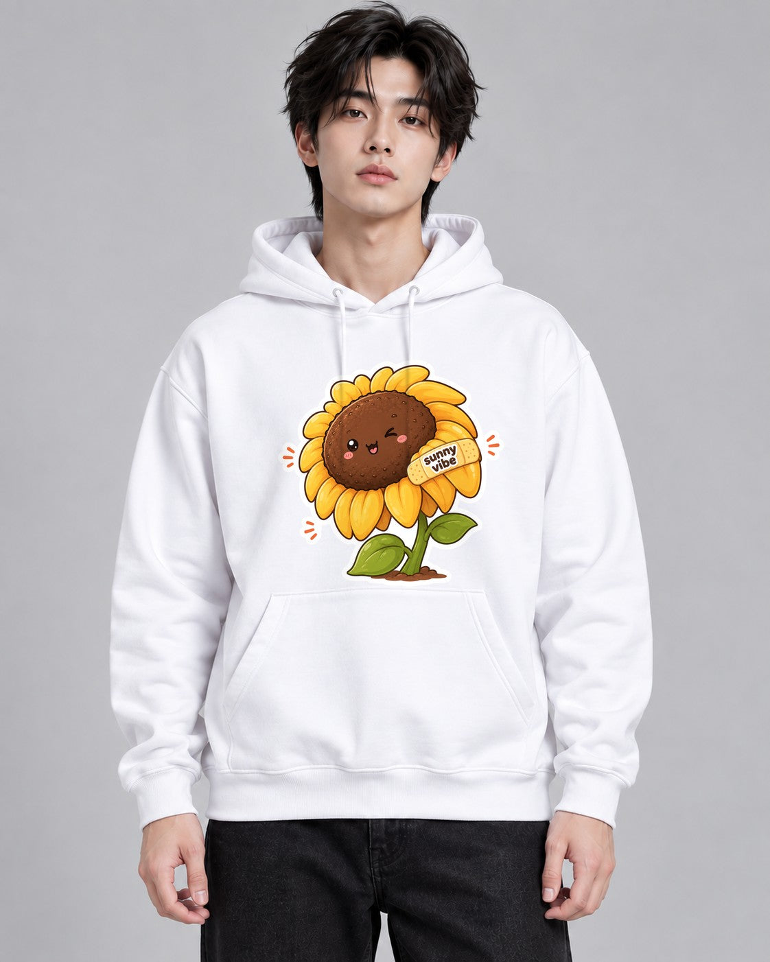 Sunny Vibe Sunflower - White