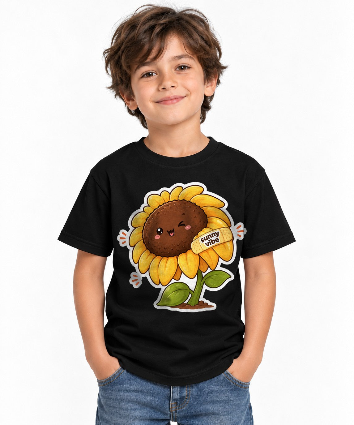 Sunny Vibe Sunflower - Black
