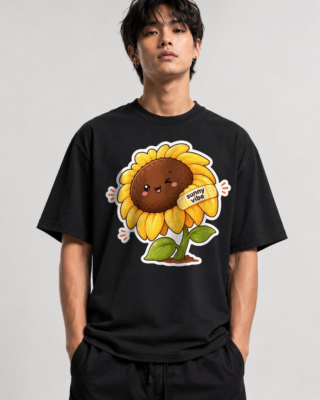 Sunny Vibe Sunflower - Black