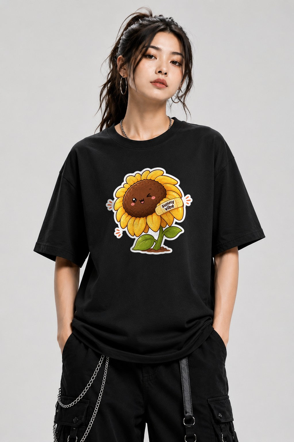 Sunny Vibe Sunflower - Black