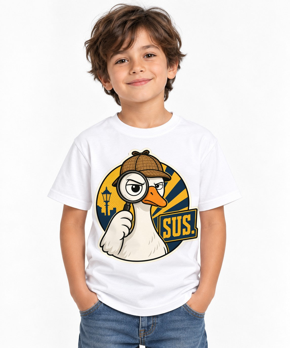 Suspicious Detective Duck - White