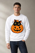 Black Cat Pumpkin - White