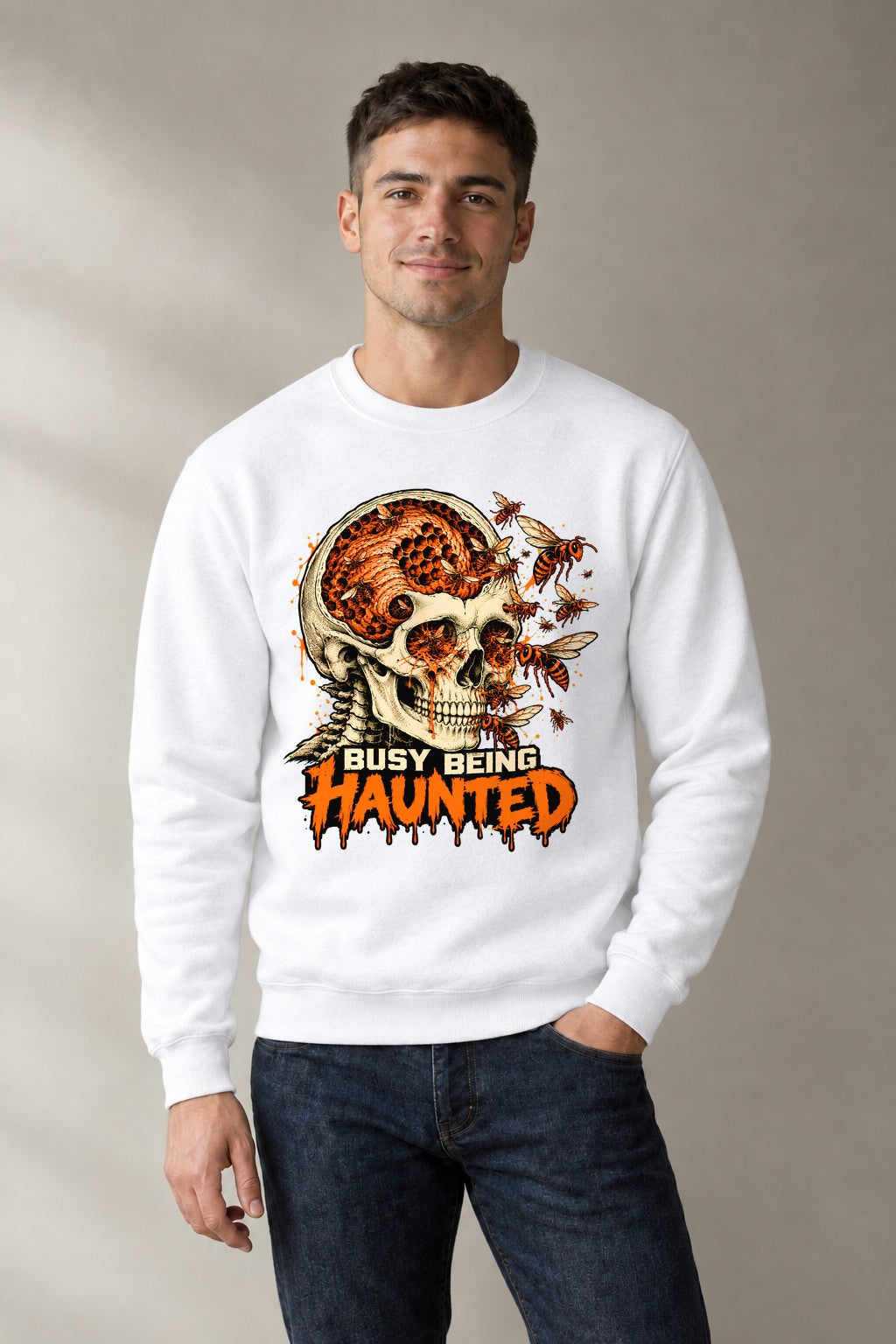 Busy Being Haunted - White