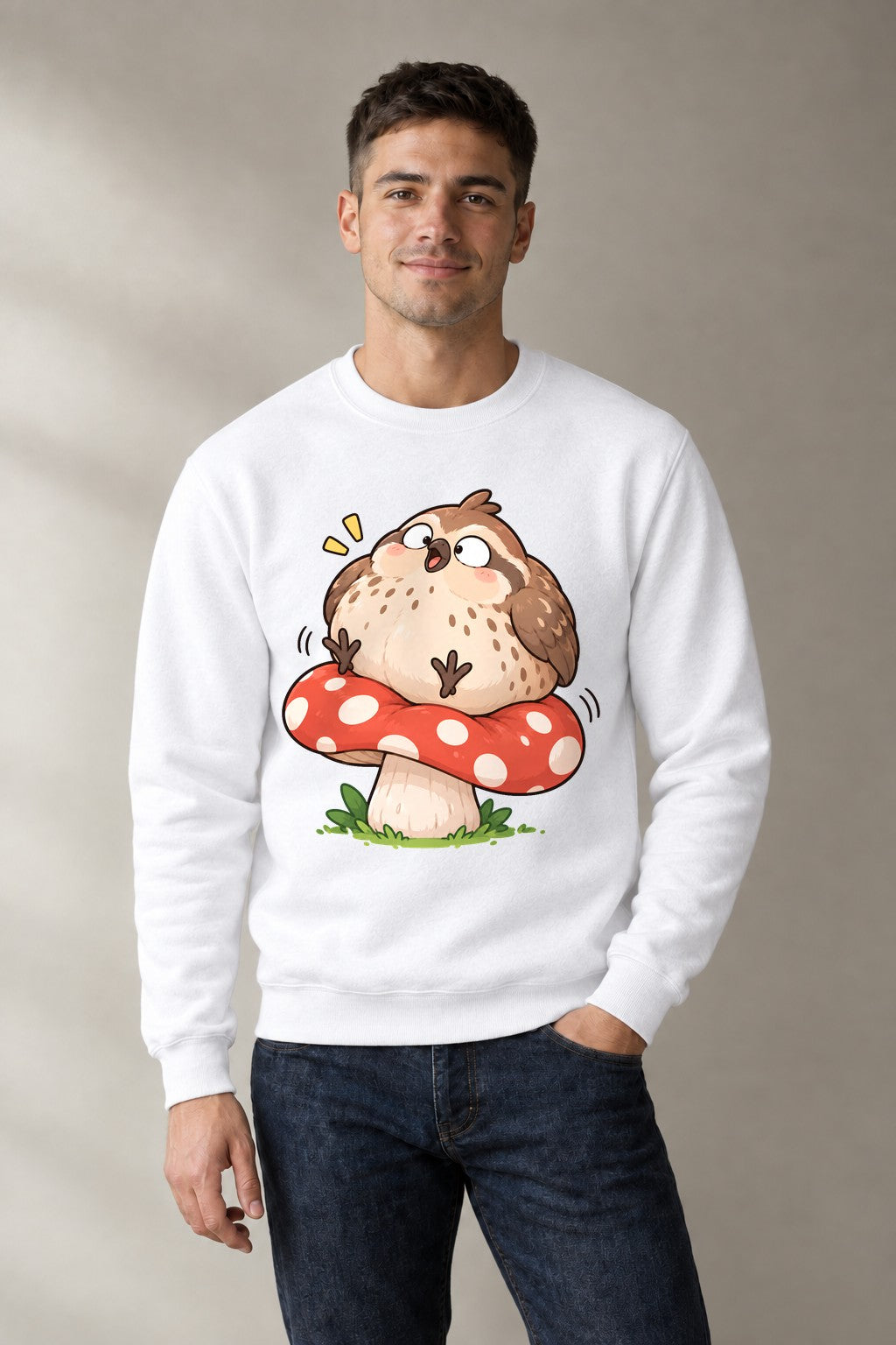 Chubby Owl Mushroom - White