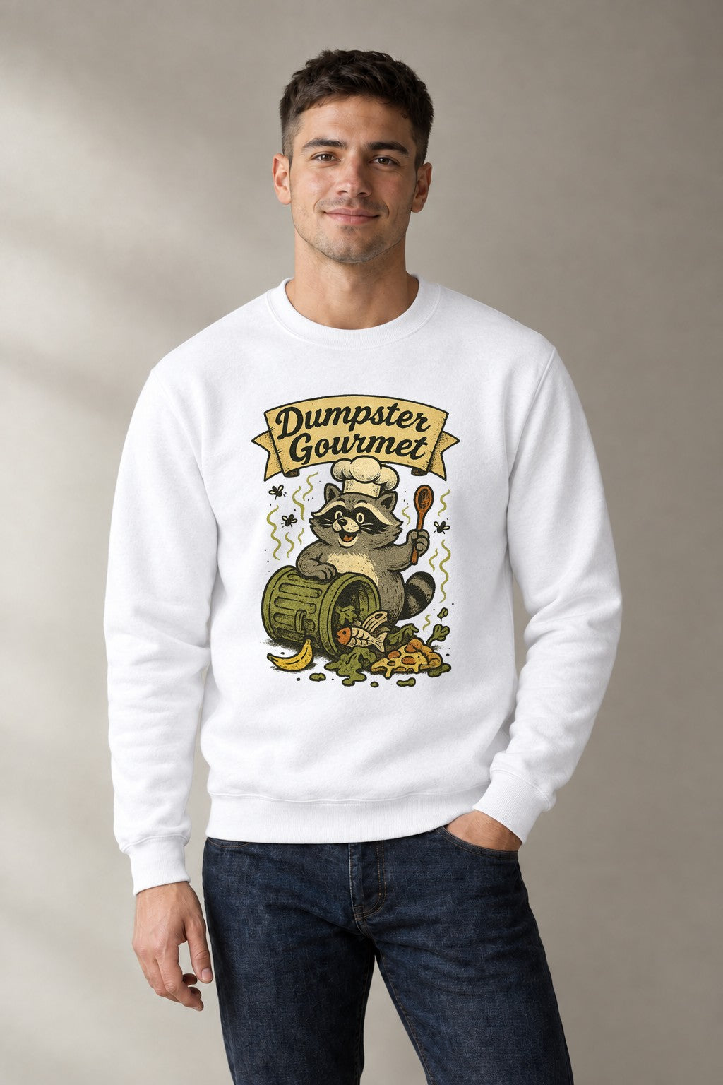 Dumpster Gourmet Raccoon - White