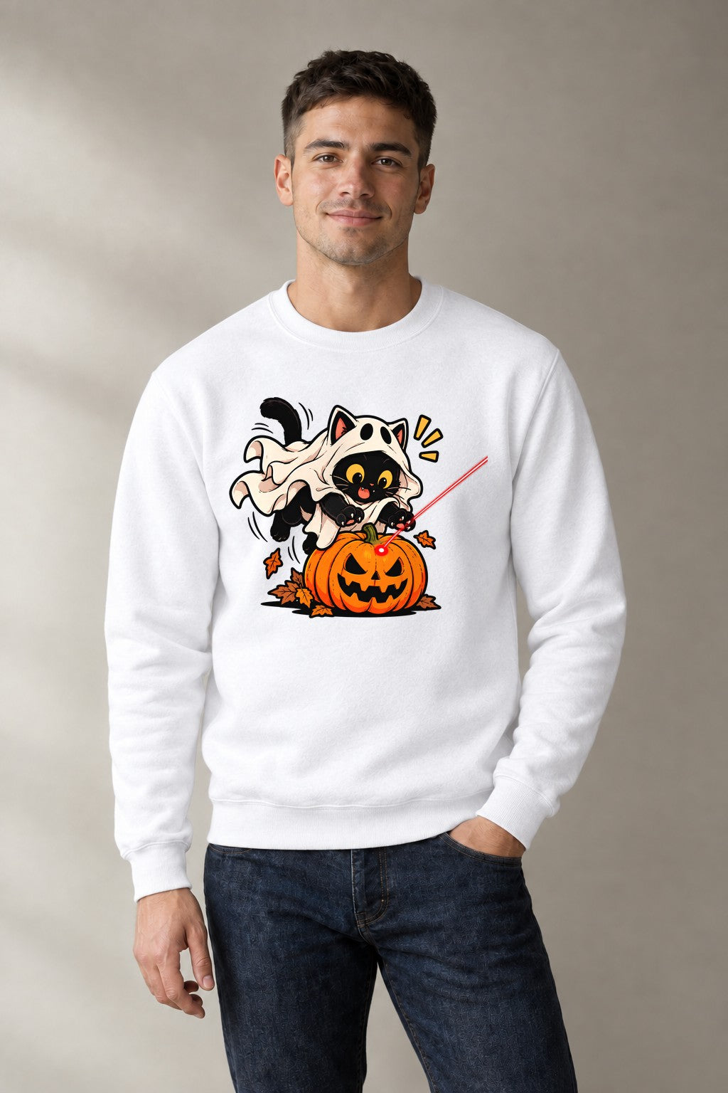Ghost Cat Pumpkin - White