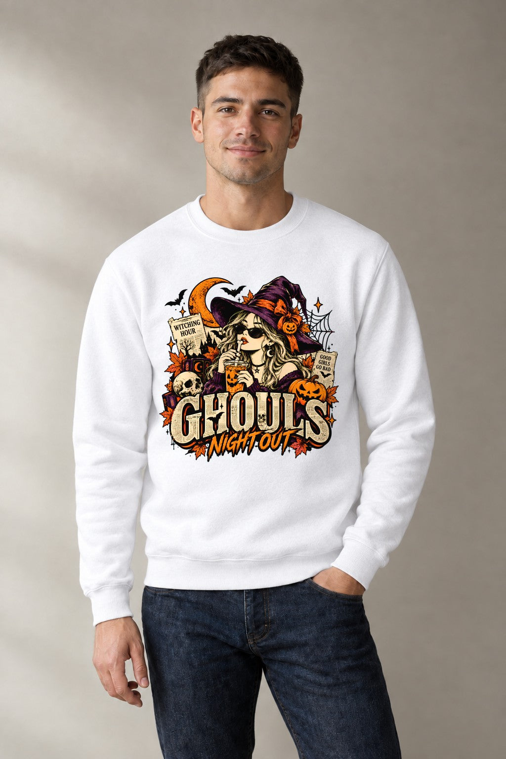 Ghouls Night Out Witch - White