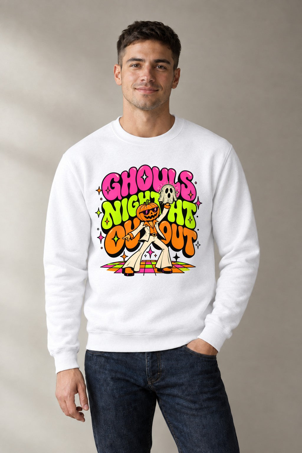 Ghouls Night Out Disco Pumpkin - White