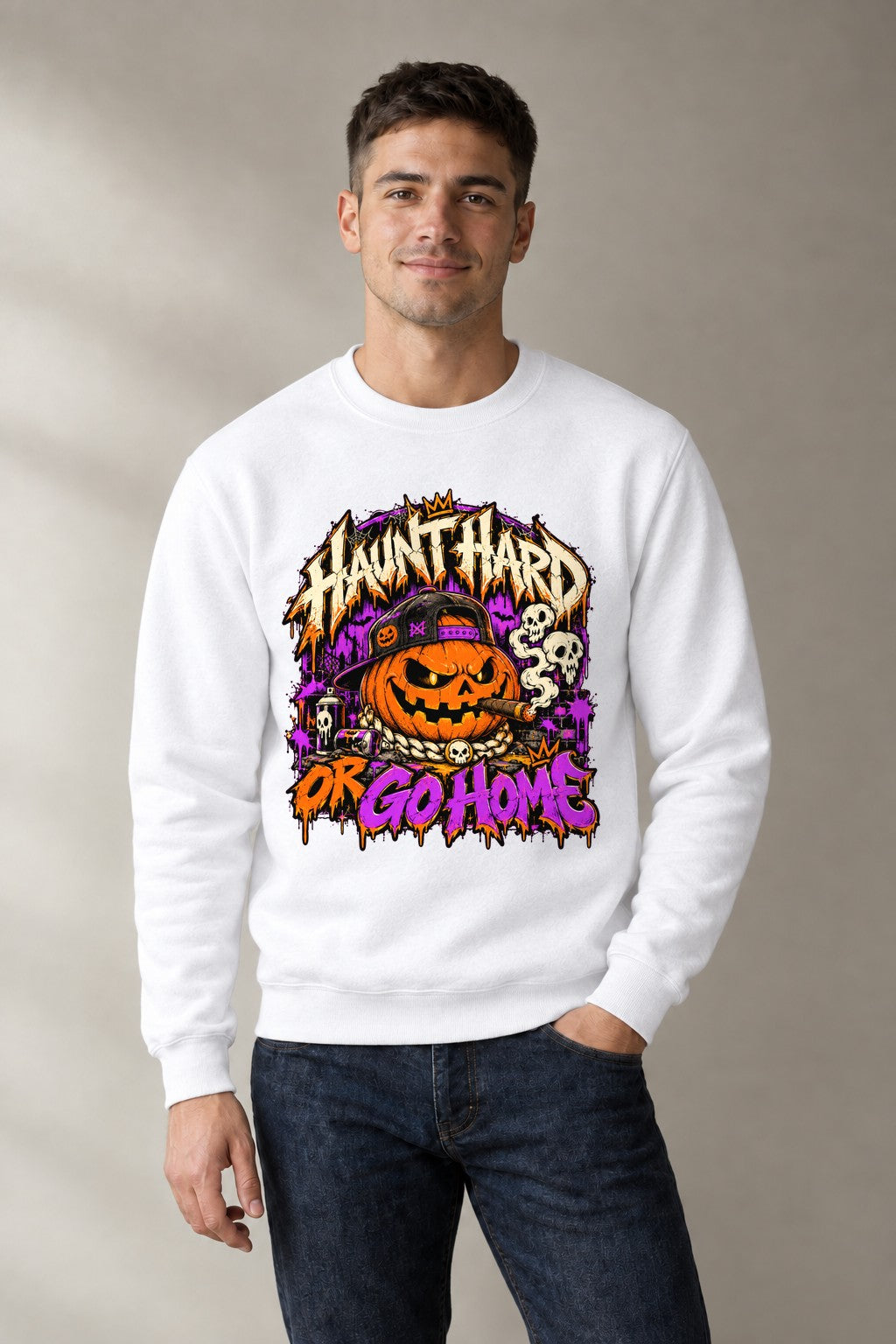 Haunt Hard Or Go Home - White